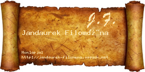 Jandaurek Filoména névjegykártya